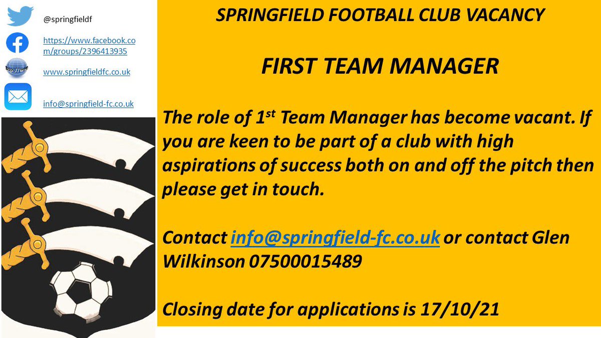 GREAT OPPORTUNITY TO MANAGE IN EOFL PREMIER DIVISION <a href="/SpringfieldF/">Springfield FC</a>