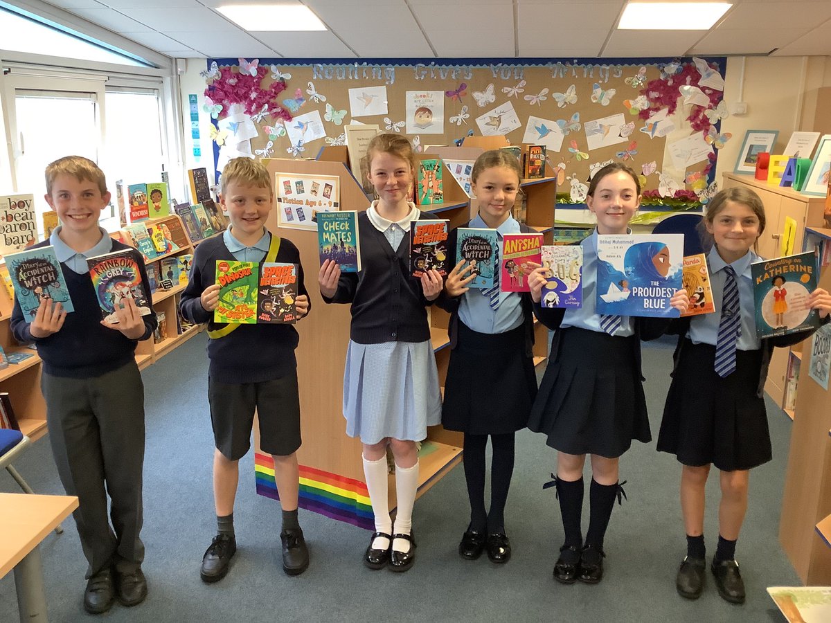 Our excited Year 6 reading ambassadors loved exploring the first batch of books donated by our wonderful school community from our wish list with the brilliant <a href="/ANewChapterBks/">A New Chapter - Children's Bookstore</a>. We can’t wait to add them to the shelves of our growing school library!