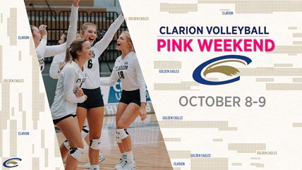 “Come out for our Pink Weekend volleyball matches and support a great cause! We’ll have raffles and virtual bingo cards, with all money raised to support the Clarion Cancer Center!”