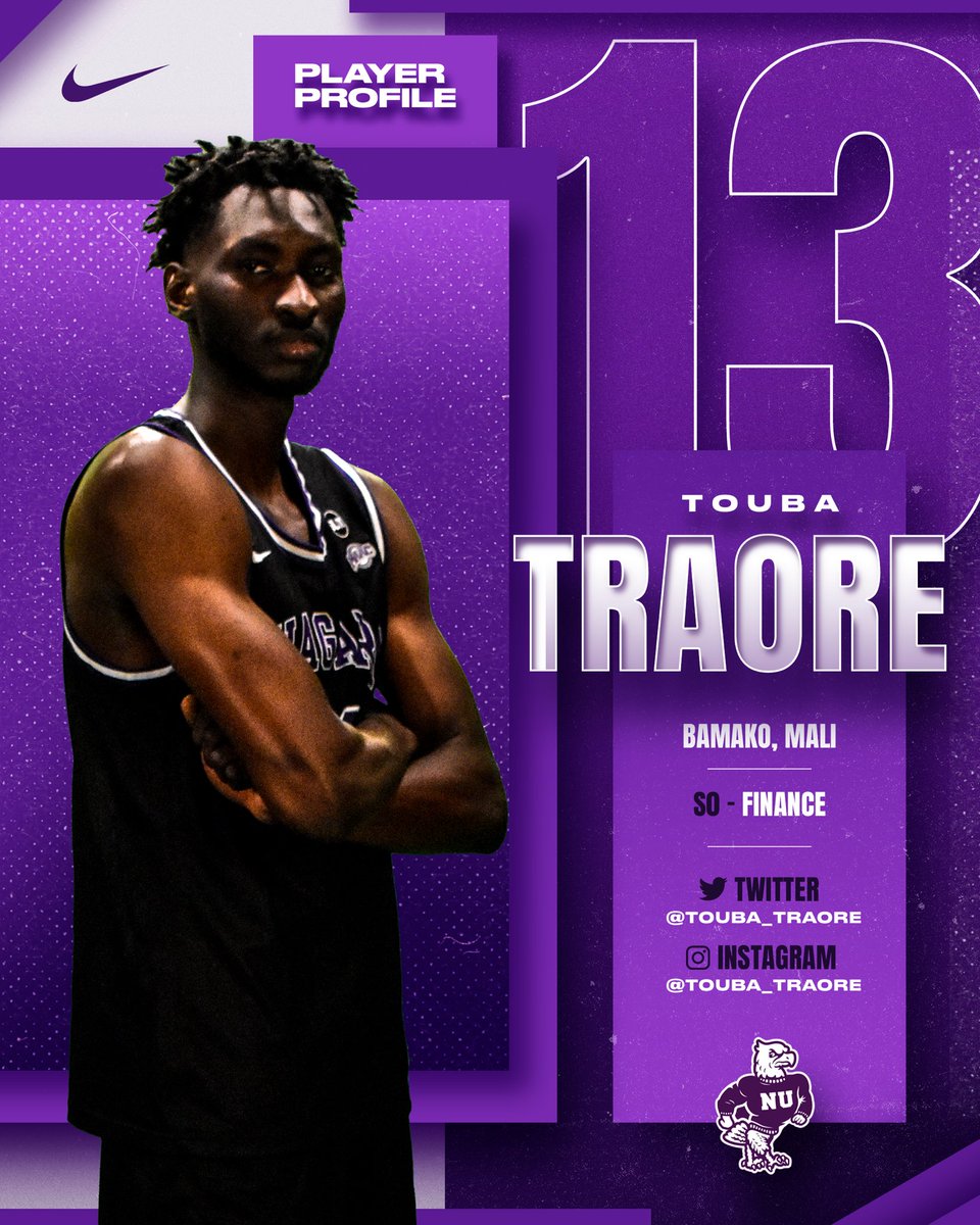 NiagaraMBB's tweet photo. We hope you’re pumped to learn more about @touba_traore‼️

Hometown: Bamako, Mali

Favorite NBA Player: @JoelEmbiid 

Favorite Food: Fried Plantains 

🟣🦅🏀 https://t.co/2wsmTE6XTu