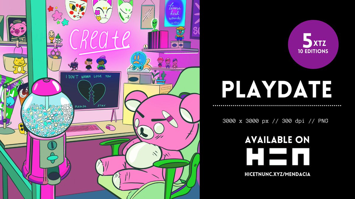 mendacia_nft's tweet photo. 🚨NEW DROP ALERT🚨

🎮”Playdate”💔
- Let’s play a game and whoever fall in love first, loses.

💡https://t.co/sic120WGhA

💾10 editions

🛒5 XTZ

@onhicetnunc @hicetnunc2000 @hicetnuncbrazil @HicetnuncBR https://t.co/vDXEq3R4m3