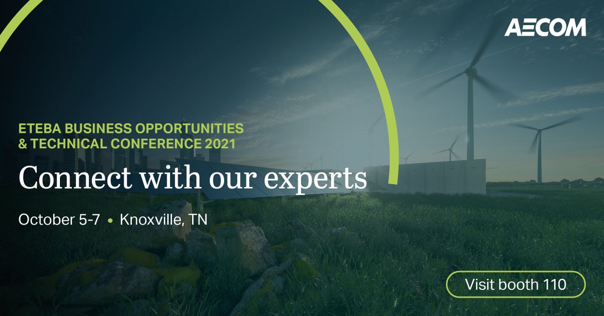 AECOMGovernment's tweet photo. .@AECOM is a proud sponsor of @ETEBAOrg’s Business Opportunities and Technical Conference. Stop by booth 110 to chat with our industry leaders about upcoming U.S. @Energy and #environmental #remediation projects. #ETEBA https://t.co/UIjzwjIV3E https://t.co/yYBJo7EksG