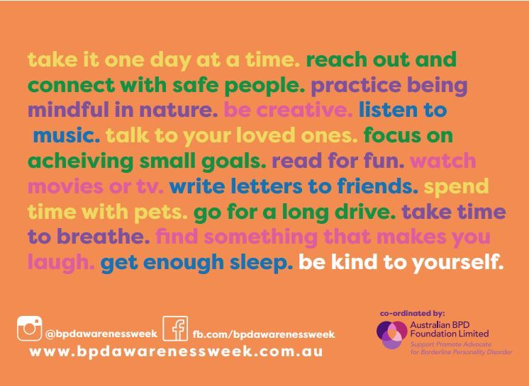 LivedExpAust's tweet photo. A gentle reminder - for all of us - from our friends at #BPDAwarenessWeek that self care is NOT selfish. What do you do for self care?
#mentalhealthmatters #selfcare #mentalhealthmonth https://t.co/mvJ8rRcnNP