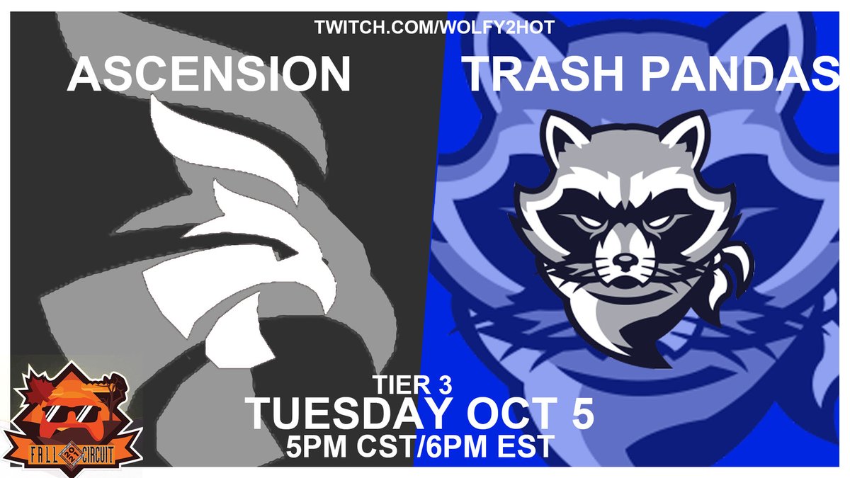 Wolfy2Hot_'s tweet photo. Kicking off the start of this IGL Fall season we have Trash Pandas facing off against Ascension tonight at 5pm cst/6pm est! Who takes this Tier 3 season opener dub!!! 🔥🔥🔥 @IndyGaming317 #RocketLeague #IGL #WeHeatingUp @TrashPandasRL @Ascensi94273326 https://t.co/IVTQdIJFiL