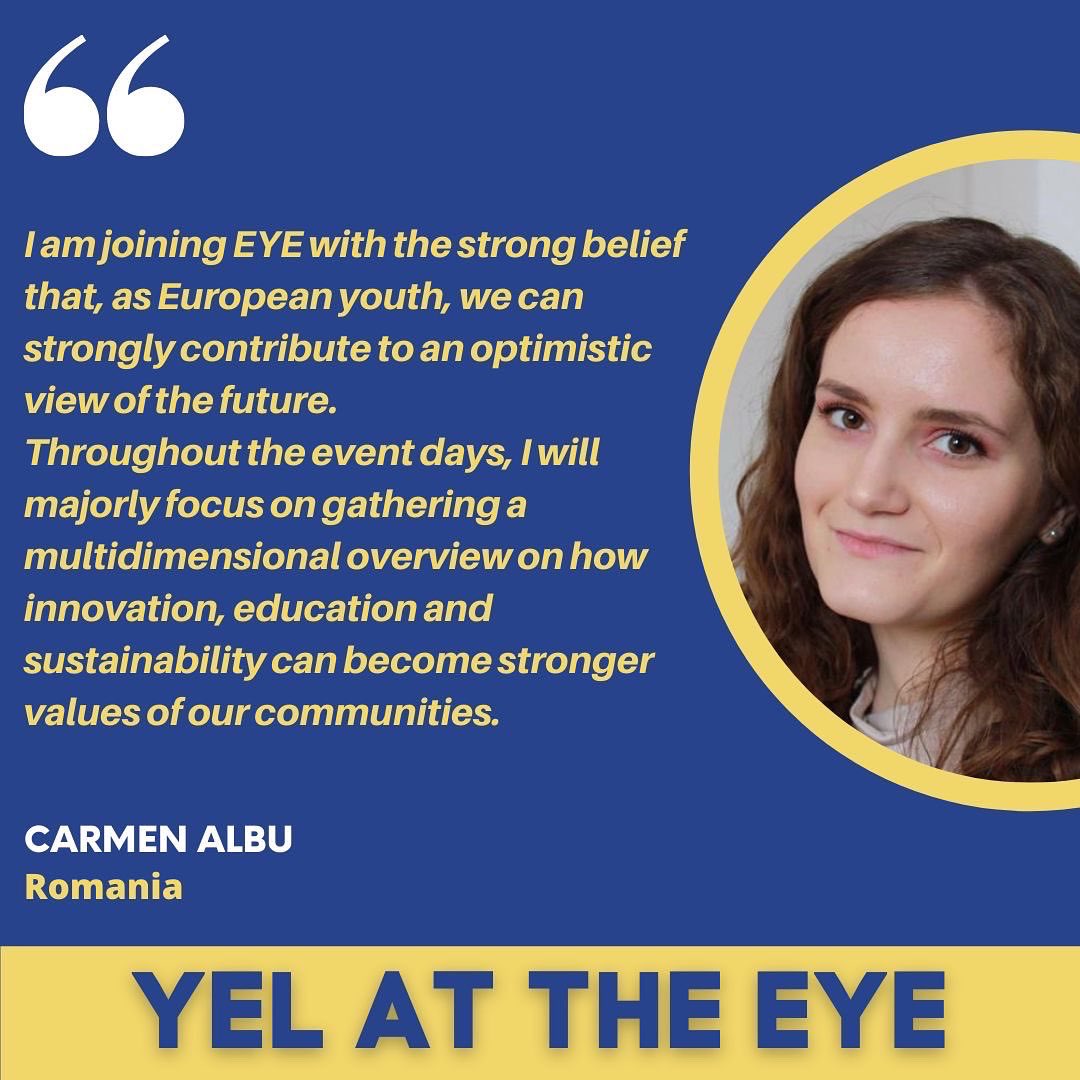 YELtweets's tweet photo. Let us introduce you to our #EYE2021 delegates! 🤩 🇪🇺
First up - Dimitrios Asproulis from Greece 🇬🇷
Arturo Marques from Spain 🇪🇸
Carmen Albu from Romania 🇷🇴
#meetthedelegates #EYE2021 #EuropeanYouthEvent #Strasbourg #introduction https://t.co/nyUYKkAWhS