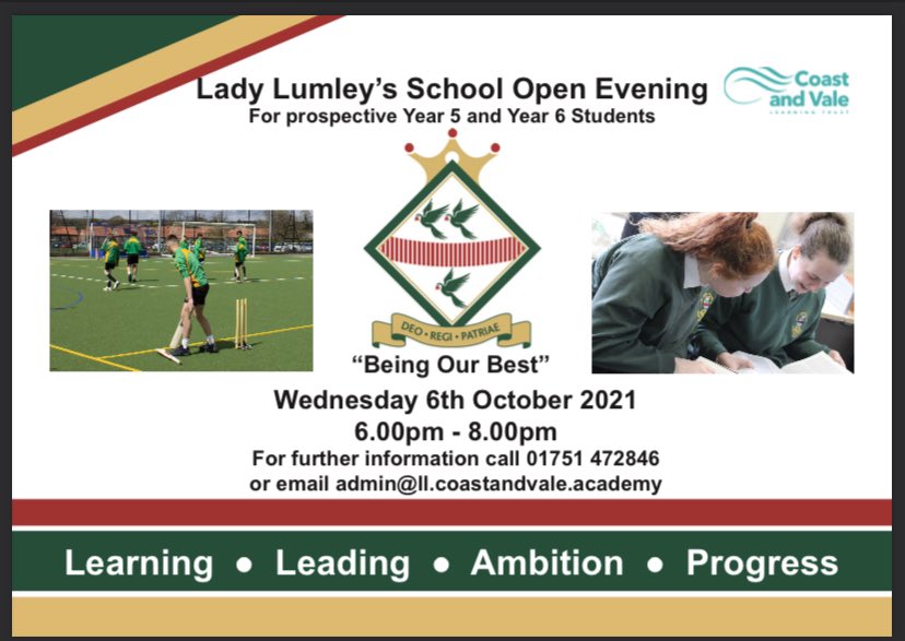 LadyLumleys's tweet photo. We’re looking forward to welcoming you at tomorrow’s Open Evening #beingourbest https://t.co/zRiJAMrmt0