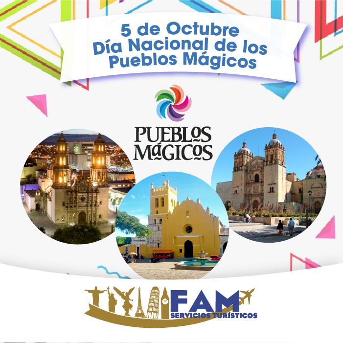 FAMsturisticos's tweet photo. 𝓓í𝓪 𝓭𝓮 𝓵𝓸𝓼 𝓟𝓾𝓮𝓫𝓵𝓸𝓼 𝓜á𝓰𝓲𝓬𝓸𝓼
5 de octubre como el Día Nacional de Los Pueblos Mágicos. 
❇️Contáctanos:
🧔🏻📘Facebook, FAM Servicios Turísticos
📞Teléfono oficinas CDMX, 55 5264-2937
📧Correo electrónico: contacto@famserviciosturisticos.com
#FAMServiciosTurísticos https://t.co/JRV4YqjEto