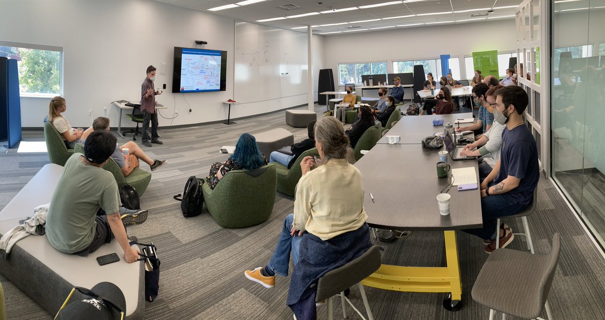 UNMornithology's tweet photo. Distinguished Prof. Joe Cook explains the tremendous importance of natural history collections for understanding emerging pathogens to @UNM’s Museum Research Traineeship graduate program #NSFfunded #UNMMRT https://t.co/6PLS7P8nN1