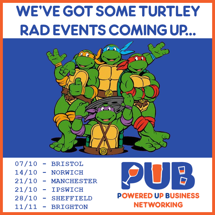 T.U.R.T.L.E Power-ed Up Business Networking! Lots of great events coming up and not like any networking event you've been to before.

We're fun and business does get done.

Want to come along? Then check out out events page, you can get tickets from there: eventbrite.co.uk/o/powered-up-b…