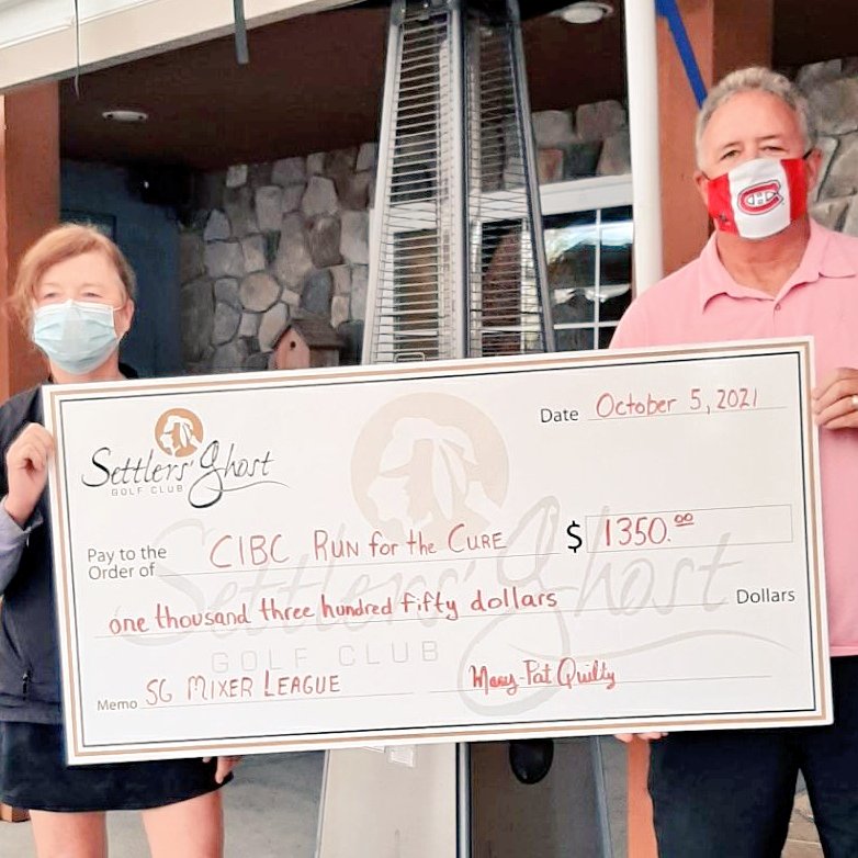 Congrats to SG Mixer League members who raised $1350 this year for #cibcrunforthecure #shiela5eva #beatingcancertogether