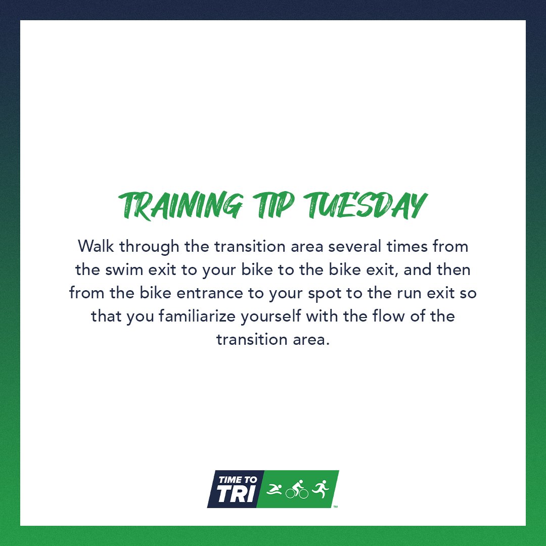 #TrainingTipTuesday: Walk through your transition area several times! This way you are sure to take the shortest and fastest route 💨