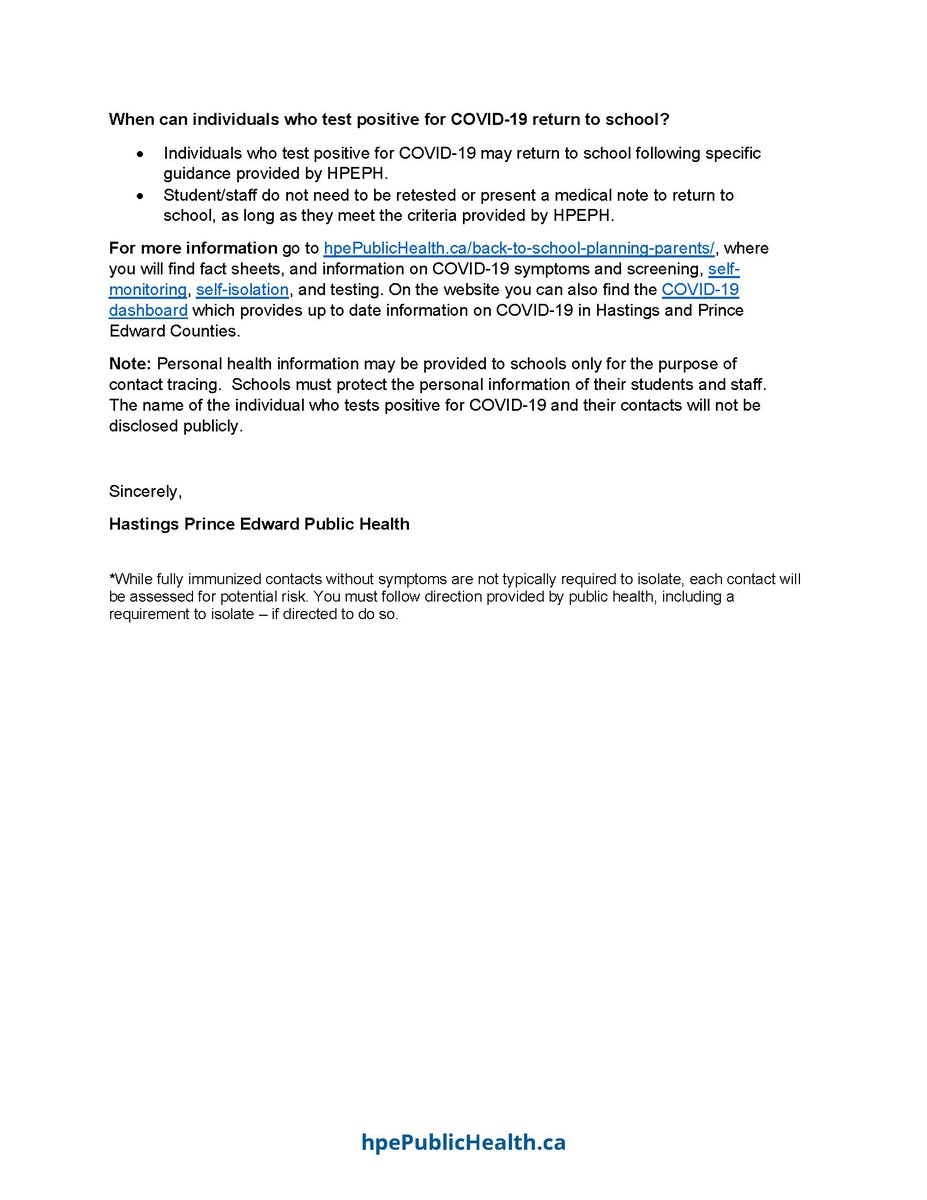 A student at Trenton High School has tested positive for COVID-19; however, was not in school during their infectious period, so there is no risk of exposure for staff and students. The following low-risk letter was sent to families this evening.