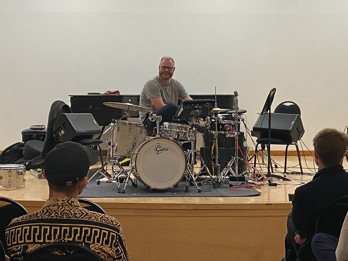 Today, we had the pleasure of meeting <a href="/AdamBettsDrums/">Adam Betts Drums</a> . He showed us how much different sounds you can get out of a drumset with using electronics. It was amazing to see how passionate he is and broadened our knowledge of electronic music. It was a pleasure to have you! Thanks!🌞