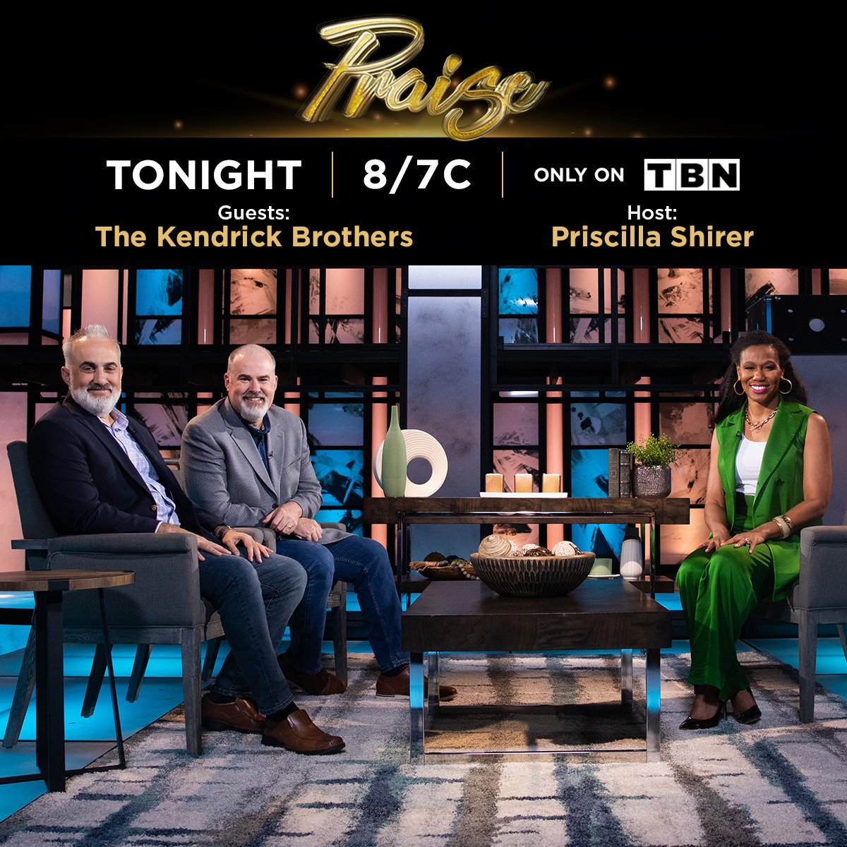 Join Alex &amp; Stephen Kendrick with host <a href="/PriscillaShirer/">Priscilla Shirer</a> on the next episode of “Praise” to hear more about SHOW ME THE FATHER and COURAGEOUS LEGACY – In Select Theaters Now.