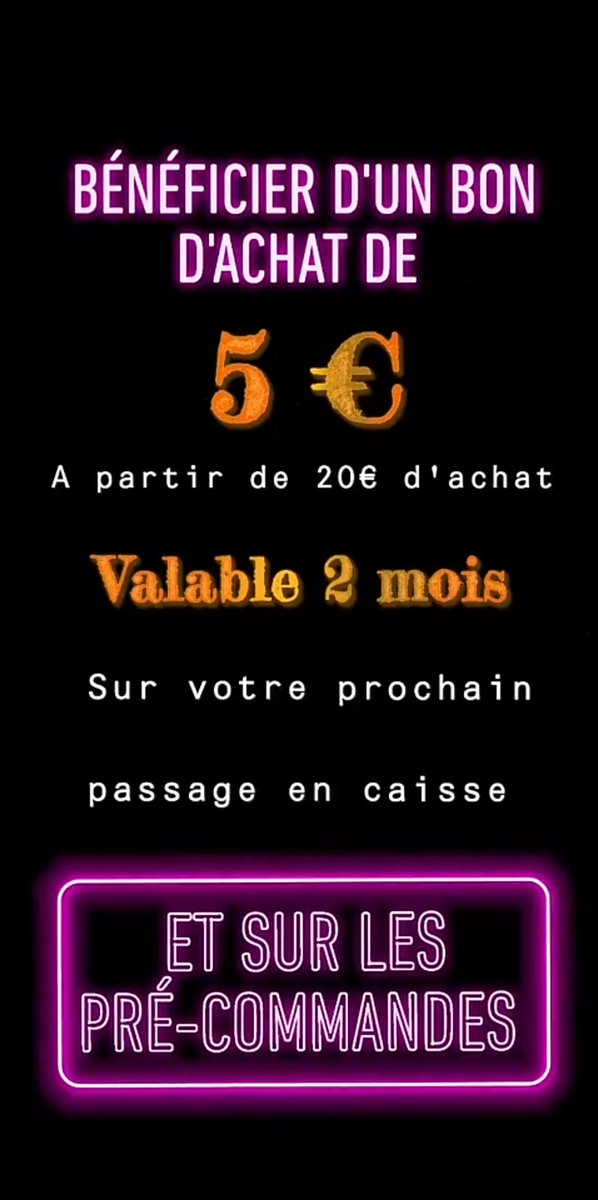 VBrumath's tweet image. Dès 20€ d'achats, vous obtiendrez un bon d'achat de 5€ qui sera valable 2 mois ✅

Découvrez aussi les différents types de produits arrivés aujourd'hui 🎮 Venez vite en profiter 😁

A bientôt chez VR Game !
