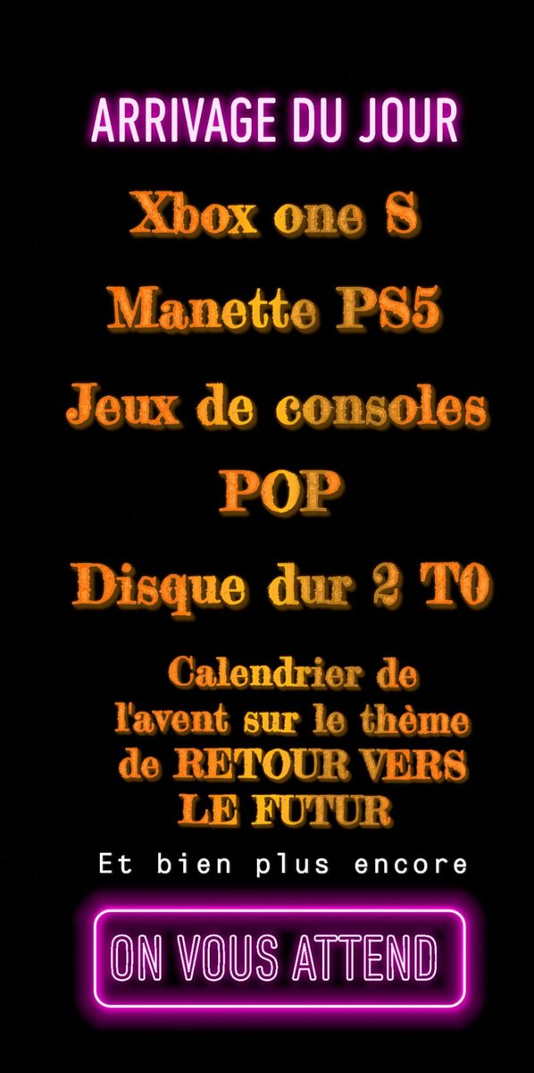 VBrumath's tweet image. Dès 20€ d'achats, vous obtiendrez un bon d'achat de 5€ qui sera valable 2 mois ✅

Découvrez aussi les différents types de produits arrivés aujourd'hui 🎮 Venez vite en profiter 😁

A bientôt chez VR Game !