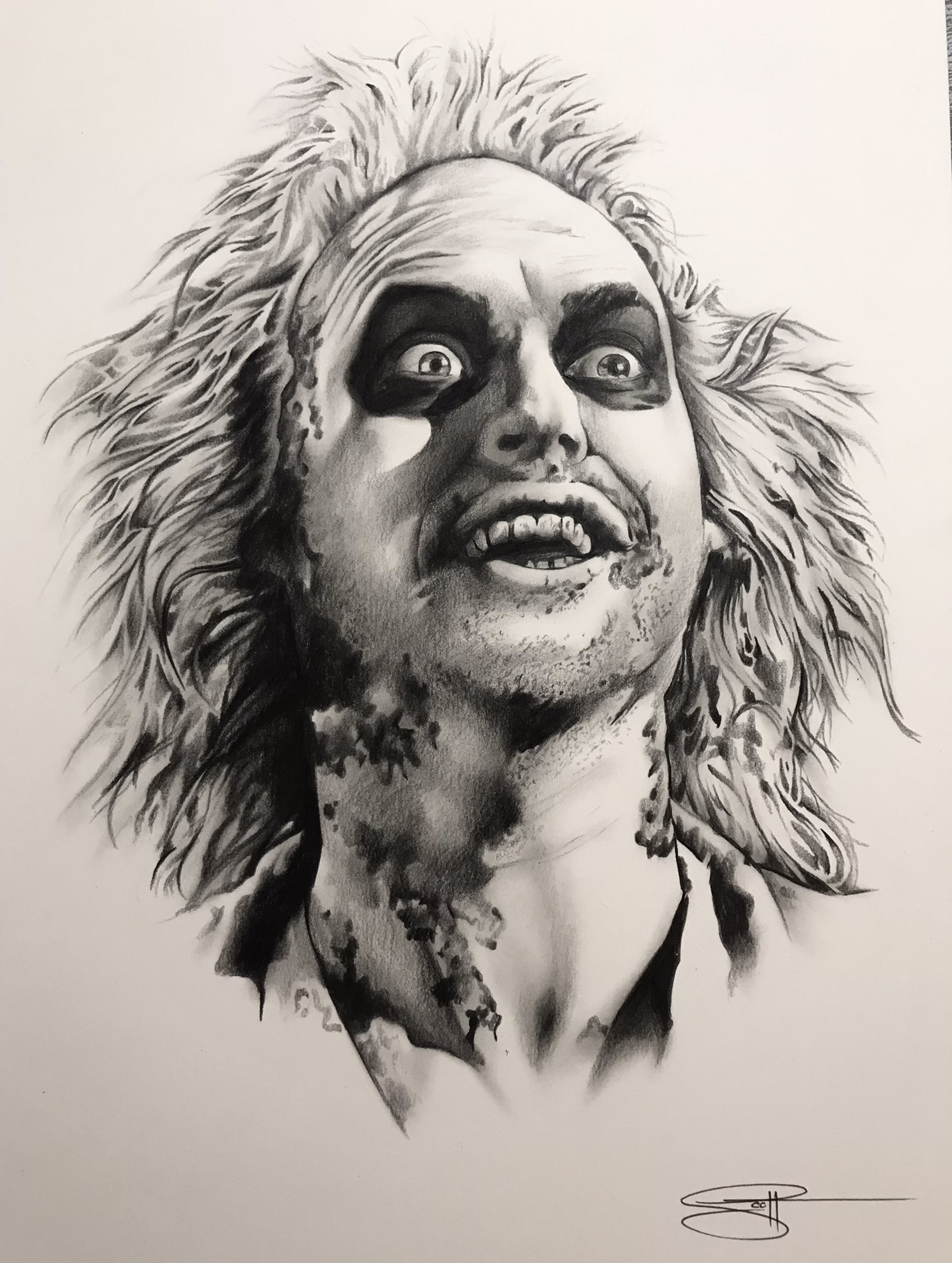 Tony Todd Candyman handdrawn horror film fan art portrait by