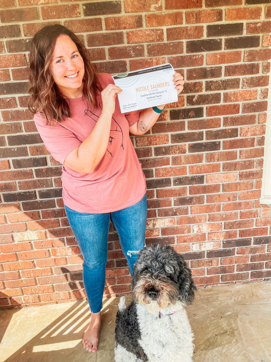 n_saunders's tweet photo. McCartney the goldendoodle is proud to announce that her mom is officially Enneagram Coaching certified! https://t.co/pvZUdEkrDI