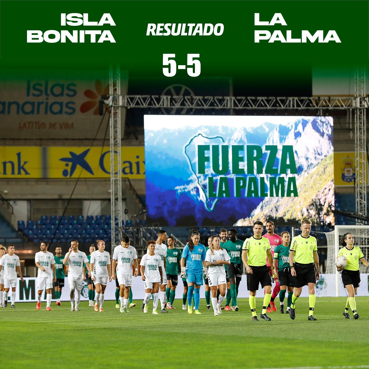 UDLP_Oficial's tweet photo. 🔚 ¡Finaliza el encuentro amistoso mixto en el Estadio Gran Canaria! 

 📺 https://t.co/gm8ImhSuLf  
📲 https://t.co/y87pBqdwek

#FuerzaLaPalma 💚 #LaUniónHaceLaPalma https://t.co/L8ac3CjTJB