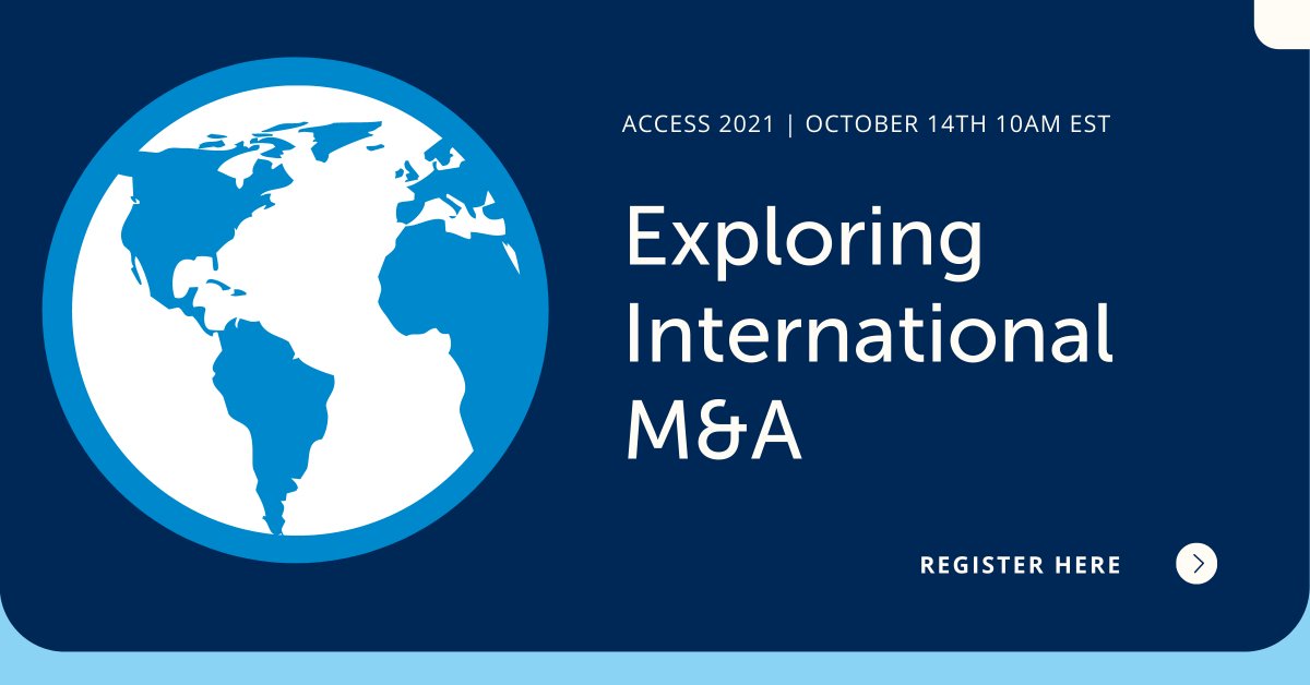 As demand rises for both nearshore and offshore delivery, investor appetite for international M&amp;A opportunities continues to grow. Join us on Oct. 14th at 10 am EST for "Exploring International M&amp;A" presented as part of our ACCESS Conference to learn more: us02web.zoom.us/webinar/regist…