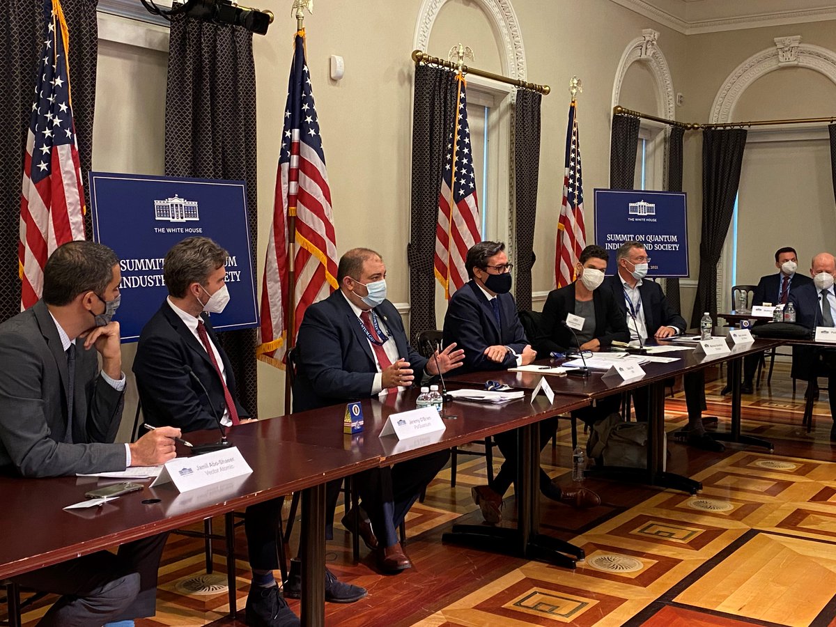 Earlier today, <a href="/WHOSTP/">White House Office of Science & Technology Policy</a> &amp; #NQCO’s Dr. Charles Tahan moderated a discussion with #Quantum leaders on the importance of harnessing the full potential of quantum computing &amp; ensuring U.S. competitiveness in this critical industry.