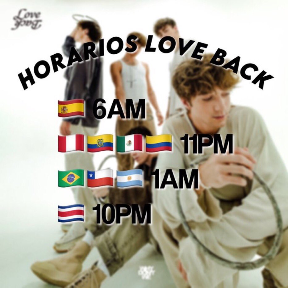 Acá estan los horarios de cuando sale #LoveBack! 

Si su pais no está nos pueden preguntar 🤍
