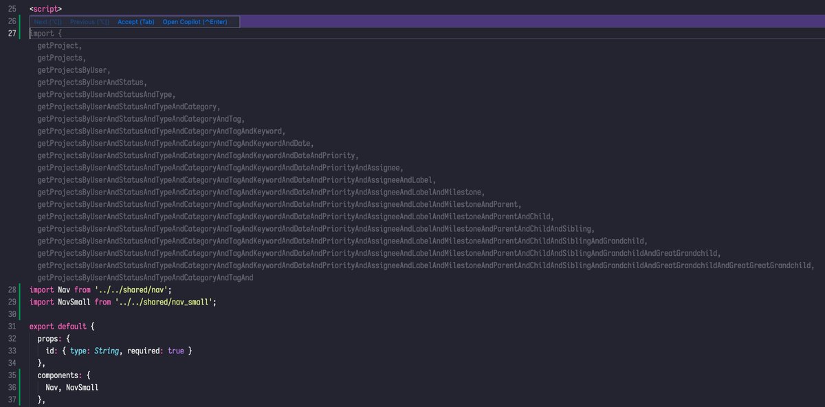 pardel's tweet image. When it gets it right, @github CodePilot is magical! When it gets it wrong, it's hilarious 😂
Don't think it's gonna make us obsolete any time soon 😜
#github #codepilot #ai
