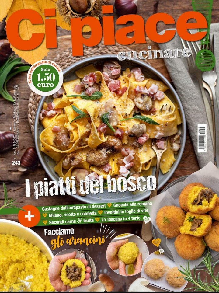 Oggi in #edicola un numero bellissimo di #cipiacecucinare che profuma di #autunno 🍂🍁🍂🍁🍃🍃Ricette con castagne dall'antipasto al dessert, arancini con ripieno di funghi, gnocchi alla romana, carne e frutta e molto altro ancora #5ottobre #martedì #food #ricette