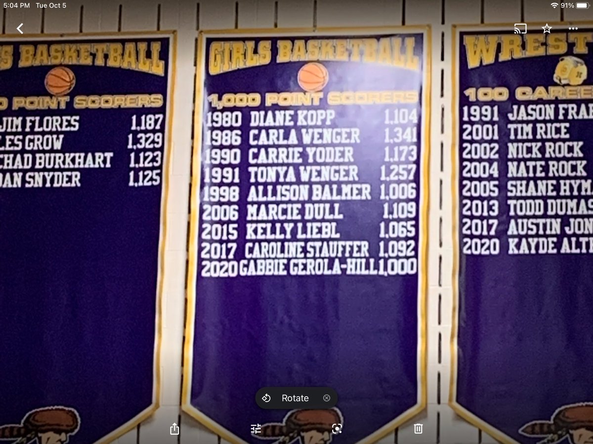 LadyMountsBball's tweet photo. A few new banners went up recently. Congrats to @gerolahill for her addition to our 1,000 point scorer list! #GoMounts https://t.co/GlOXzlYNZz