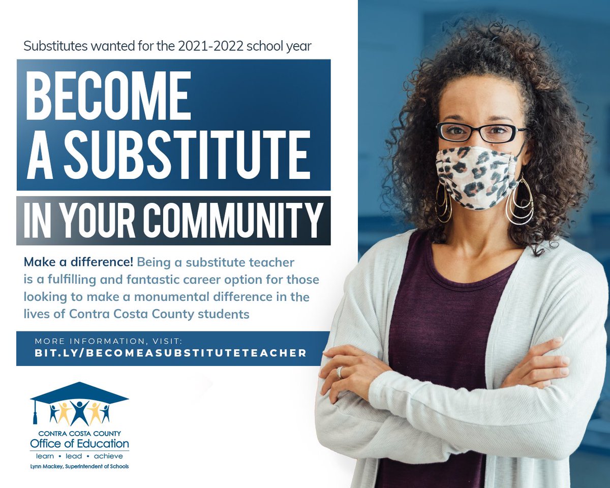 CoCoSchools's tweet image. Become a substitute teacher in your community!

As a substitute, your schedule is up to you! Work any day of the week at the location of your choice! Make this a launching pad to a new career! Work with children and make a difference!