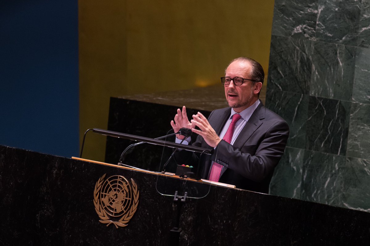 In his #UNGA address, FM #Schallenberg focused on the multilateral challenges of #COVID19, #Afghanistan, #AI and #values.x