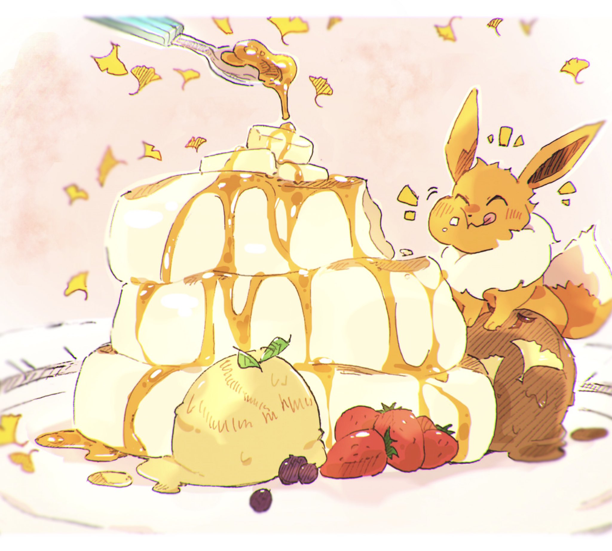 Yyy ポケモンイラスト イーブイとパンケーキ T Co Sqdcwrnp2b Twitter