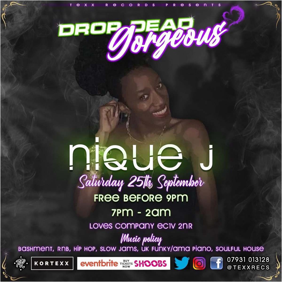 TexxRecs's tweet image. 1 Day Left 🥂🍾

Have you Got You’re Tickets Yet ?

Texx Records Presents: Drop Dead Gorgeous @ The Loves Company 

Old Street (Round About) - 104 122 City Rd | EC1V 2NR 

7pm-2am (free b4 9) ET £10

DJs
Selecta Jayy
J Mimez
Nique J
Tappa Don Remix King 

linktr.ee/TexxRecords