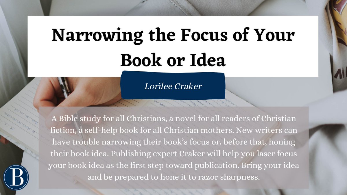 "Write a novel" is an item on the bucket list of so many. But how do we know what to write about? 

Publishing expert Lorilee Craker has some ideas on how to help narrow down that idea into a killer first draft.

Learn more at breatheconference.com.

#amwriting