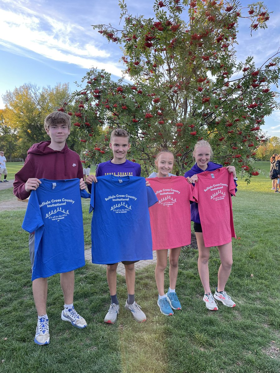It was a great day to be a Hawk! Top 10 finishers in JV and Varsity races today. Bennett, Nolan, Lilly and Katelyn! Way to race hard. #soarhawks