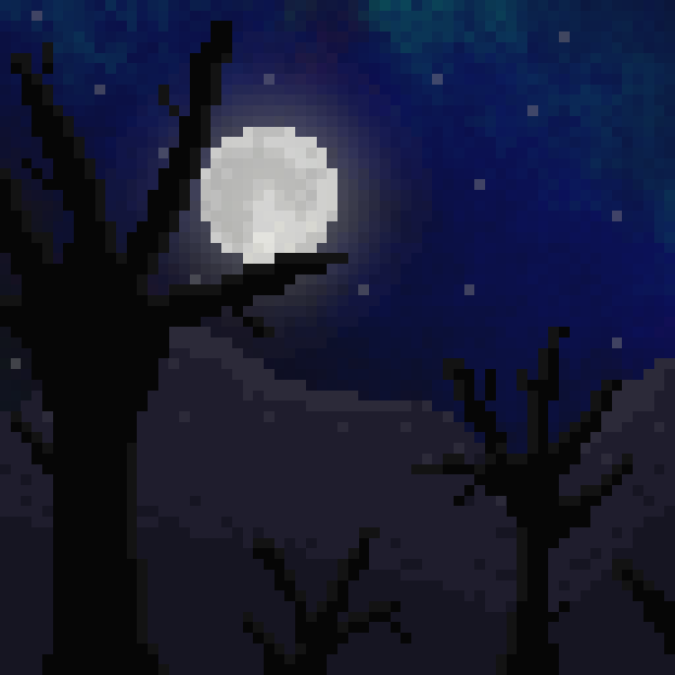 Made this pixel art as the background for this years #spookytimearts. I can't say I'm an expert at making pixel but I think it turned out well.