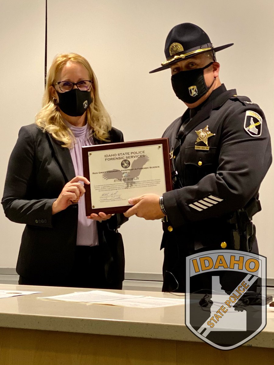 LeadWithKed's tweet photo. Congratulations ISP Forensic Scientist Rylene Nowlin. She was awarded the Rick Groff Award for Excellence in Forensic Science for her vision &amp; leadership.  
Ryleene &amp; all the members of ISP Forensics work tirelessly to help bring victims closure. 
#NationalForensicScience https://t.co/gKoOoVzyM6