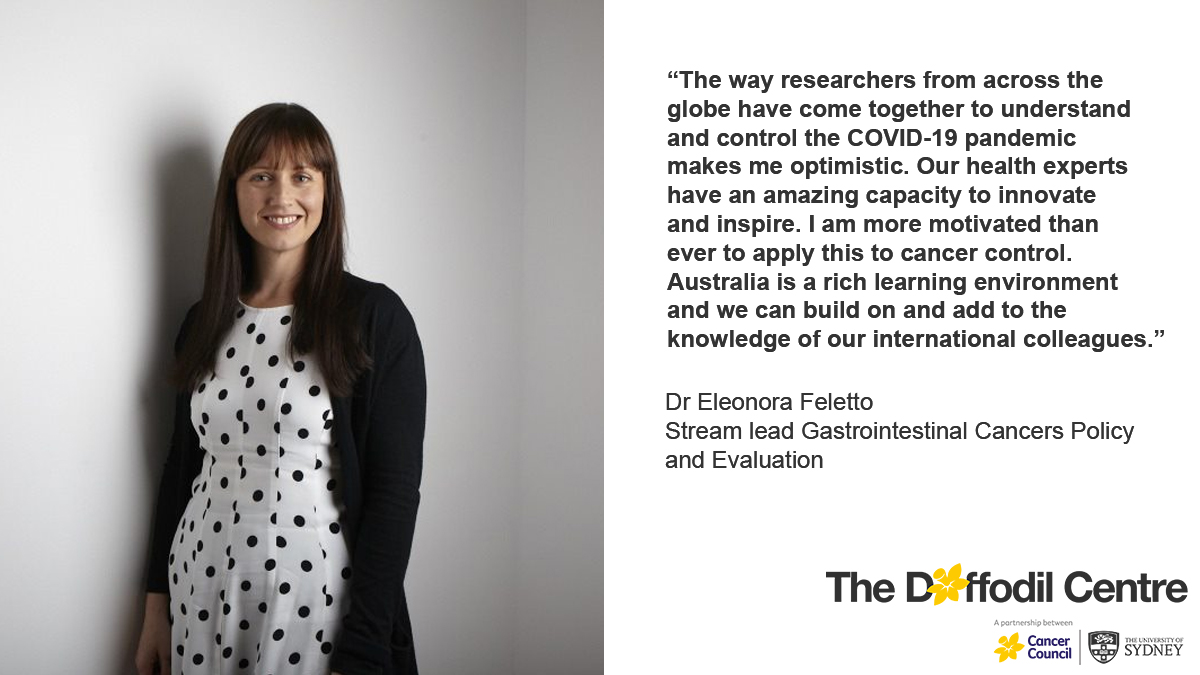 There are so many reasons to be optimistic about the future of cancer control in Australia and globally. Here, #TheDaffodilCentre stream leads reflect on just some of them. #WorldCancerResearchDay daffodilcentre.org/news/daffodil-… @ms_miff @ettofel @marianne_weber @syd_health
