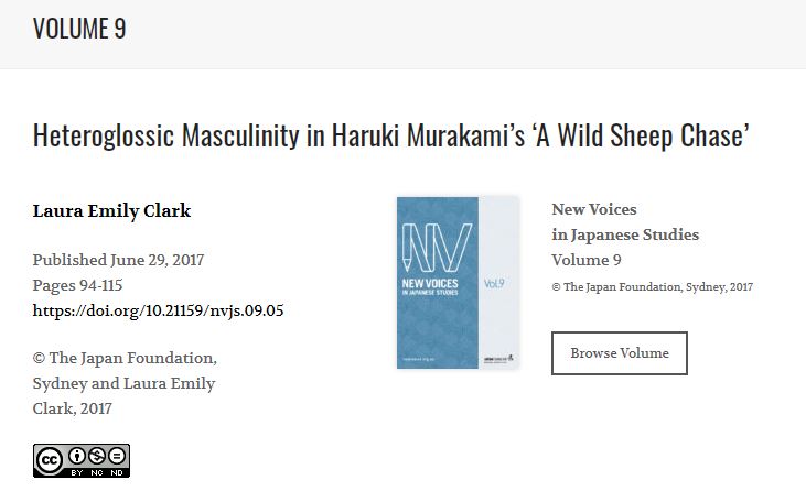 NVJSjournal's tweet photo. @wilkinson_aoife @HASSUQ @beyondjapan21 @lauraeclark @AllisonAlexy @UMCJS .@lauraeclark is also an #NVJSalumni, having contributed a paper on masculinity in Haruki Murakami's novels to #NVJS9.

https://t.co/8KhKYjzwx1 https://t.co/TBkUKftRJj