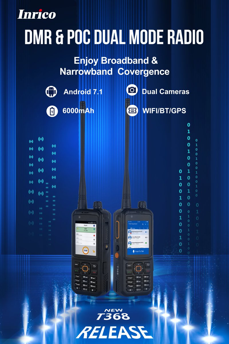 InricoSolutions's tweet photo. At Inrico we bring the best out of different technologies and creating value for the users. #T368 DMR & PoC dual mode radio combines the advantage of wide coverage of cellular network and the unique value of device-to-device (D2D) communications.
#Inrico #PoC #PTT #DMR #Hybrid https://t.co/hjBd4FoTYg