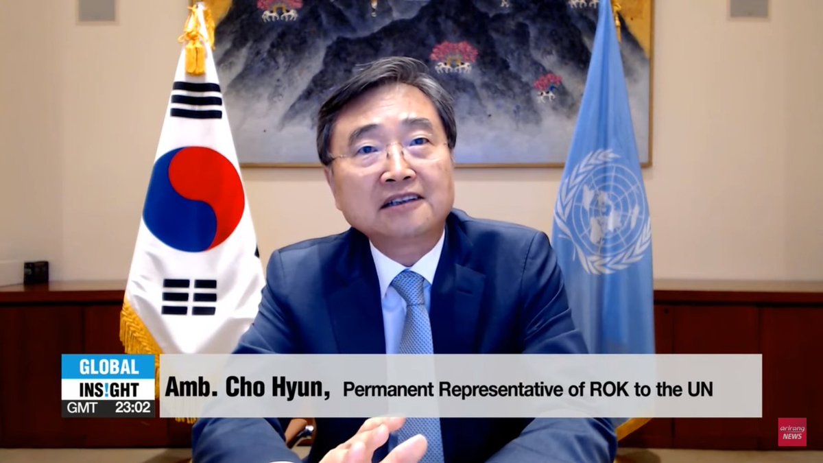 NewsArirang's tweet photo. “Promoting the sustainable development goals; it was Korea’s moment.”Permanent Representative of the Republic of Korea to the United Nations, Amb. CHO Hyun @ROK_Mission discusses Korea’s diplomacy w/@jennie_jojo https://t.co/xqG291Dj9M https://t.co/b6vl5nwo0K
