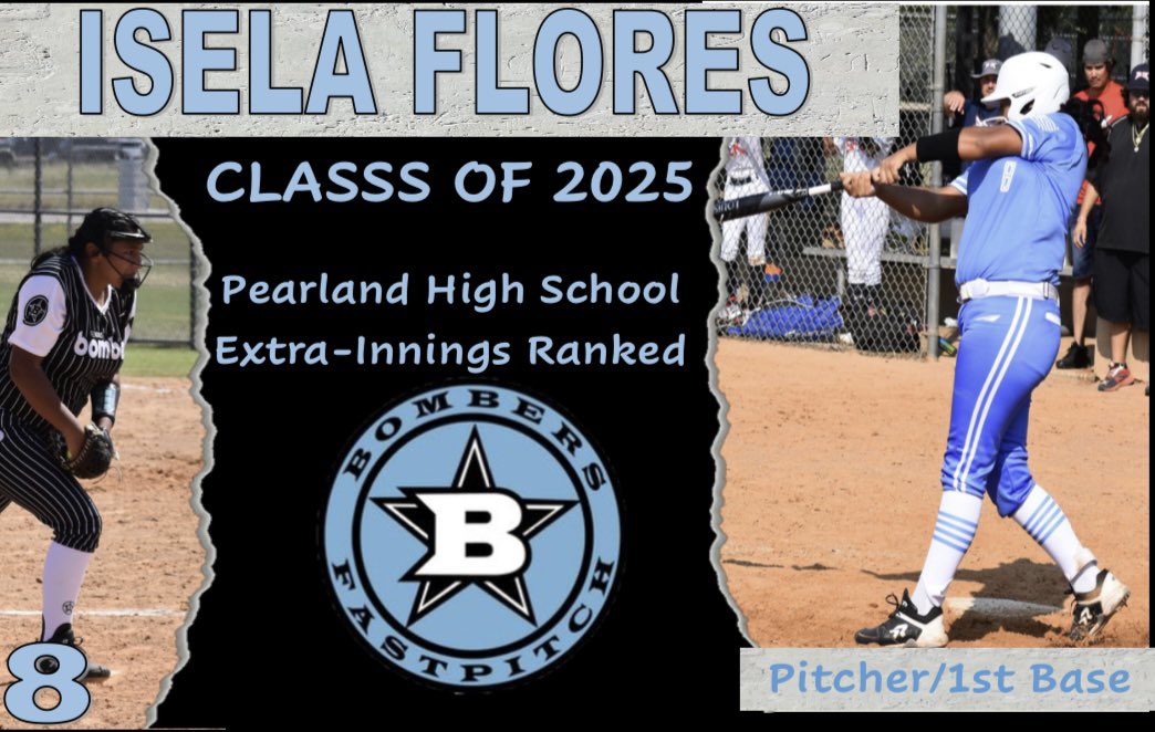 Introducing Isela Flores! Isela is a Pitcher/1st Baseman. She attends Pearland High School and is in the 2025 class. Isela has great ball movement and placement in the circle. She swings with power at the plate. Meet Isela Flores!! @bombercacataw
