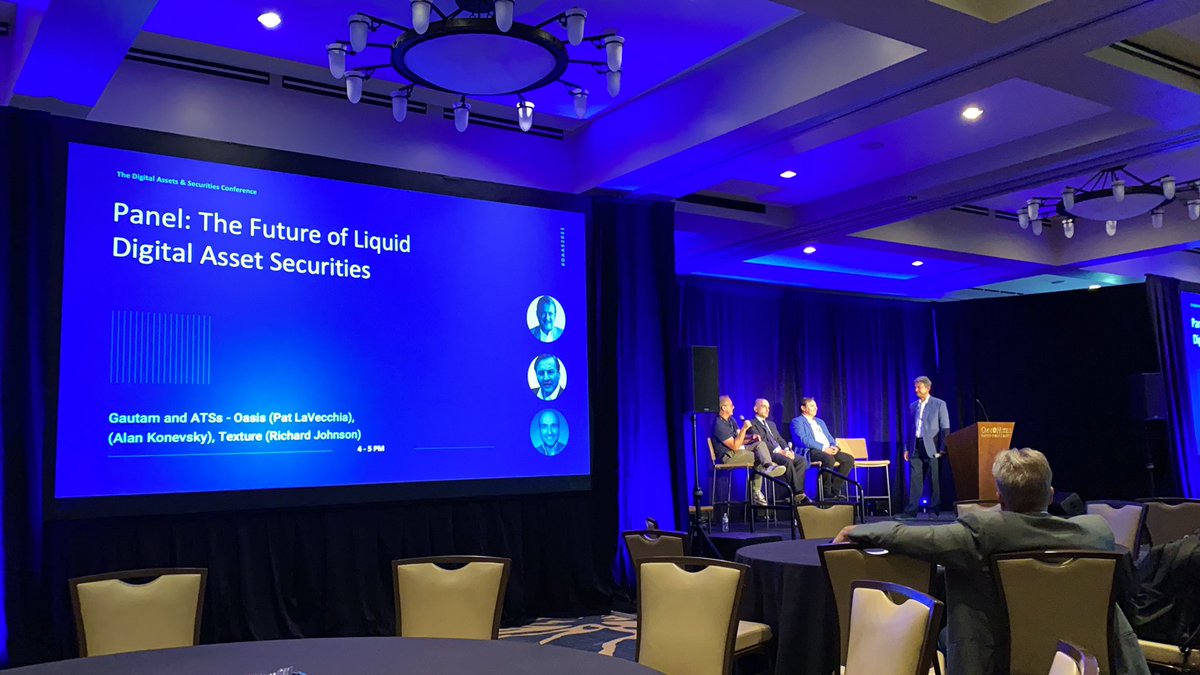 Saving the best for last at #daas2021?  The future of digital asset securities feat <a href="/tZERO/">tZERO</a> <a href="/Alan_Konevsky/">Alan Konevsky</a> <a href="/texture_capital/">TextureCapital</a> <a href="/_richjohnson/">Richard Johnson</a> <a href="/OasisProMarkets/">O</a> <a href="/PatLaVecchia/">Pat LaVecchia</a> and moderated by our GC @Gautam75110040