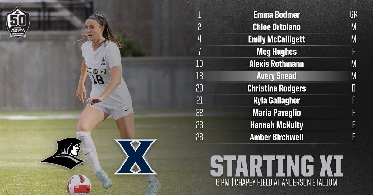 PC_WomensSoccer's tweet image. Here are today's STARTING XI! 

Kickoff 🔜
#PCWS #GoFriars