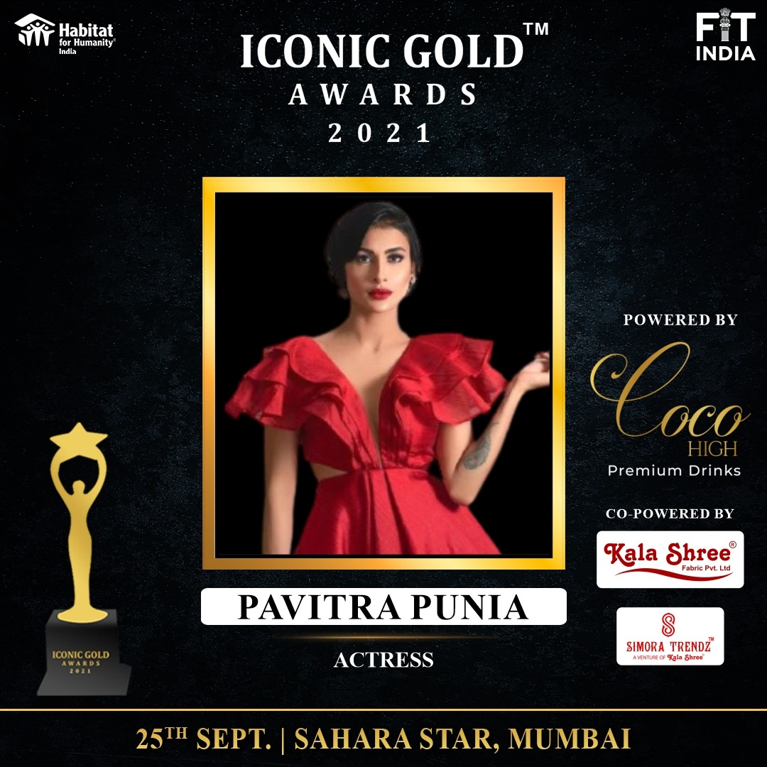 IconicGoldAward's tweet photo. We welcome On Board our Celebrity Guest of Honour @pavitrapunia

at Iconic Gold Awards 

Stay tuned to know more about the Award night!

#pavitrapunia
#iconicgoldawards2021 #awards #cocohighofficial #cocohigh
#kalashreesarees #fitindiamovement #FitIndia https://t.co/Vs52h4GVh3