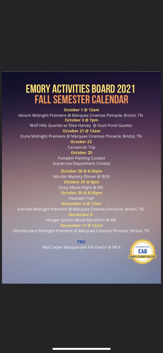 EmoryActivities's tweet image. The rest of the semester is loaded with tons of awesome activities! We hope to see you there!