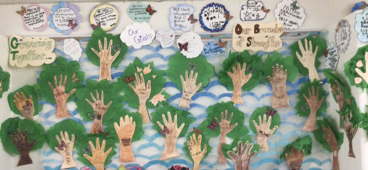 waltonsclass's tweet photo. #ssthink about their #goals related to the #classagreements, we added our goals as thinking clouds, to our forest of strengths, we were reflecting on what we can do to make the class the Think Tank a safe place to learn together @WestwoodUGDSB @ugdsb @UGExperiential https://t.co/gplwF5TIa1