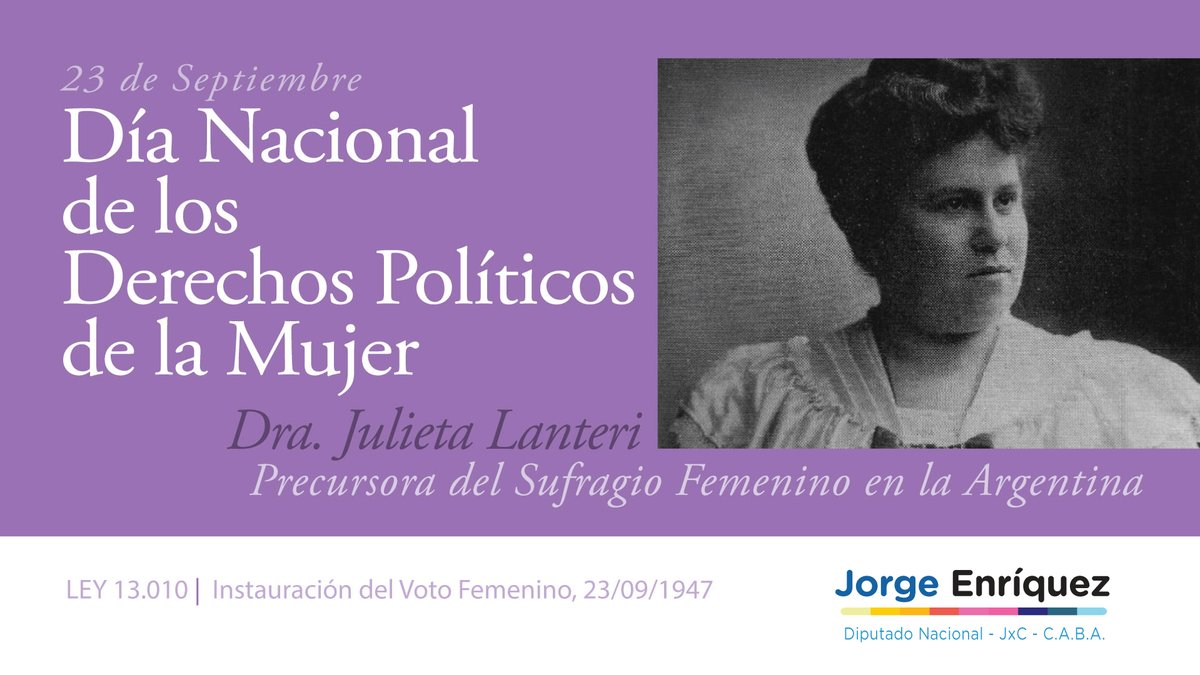 Día Nacional de los Derechos Políticos de la Mujer 
#VotoFemenino 🗳️👩🏻🇦🇷