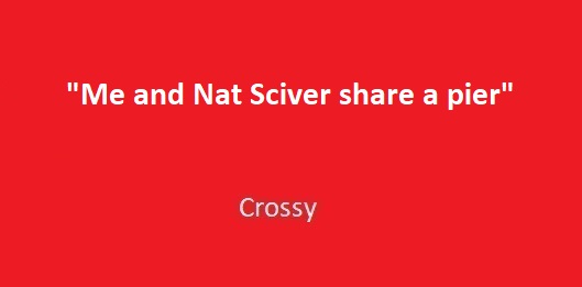 Me and Nat Sciver share a pier - Crossy

@katecross16 @AlexHartley93 @NoBallsTCP 
#NoBallsTCP #noballspodcast #nocontext #clevedonpier #pieroftheyear