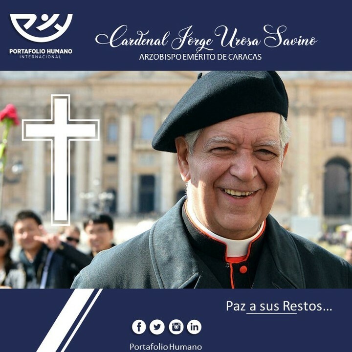 portafoliohuma's tweet photo. Nos unimos al apoyo a la Conferencia Episcopal de Venezuela por el sensible fallecimiento del Cardenal Jorge Urosa Savino.

El Arzobispo Emérito de Caracas fue un personaje importante en la sociedad venezolana.  Nacido en nuestra capital Caracas el 28 de agosto de 1942, Uros… https://t.co/Q05NKmYtw6
